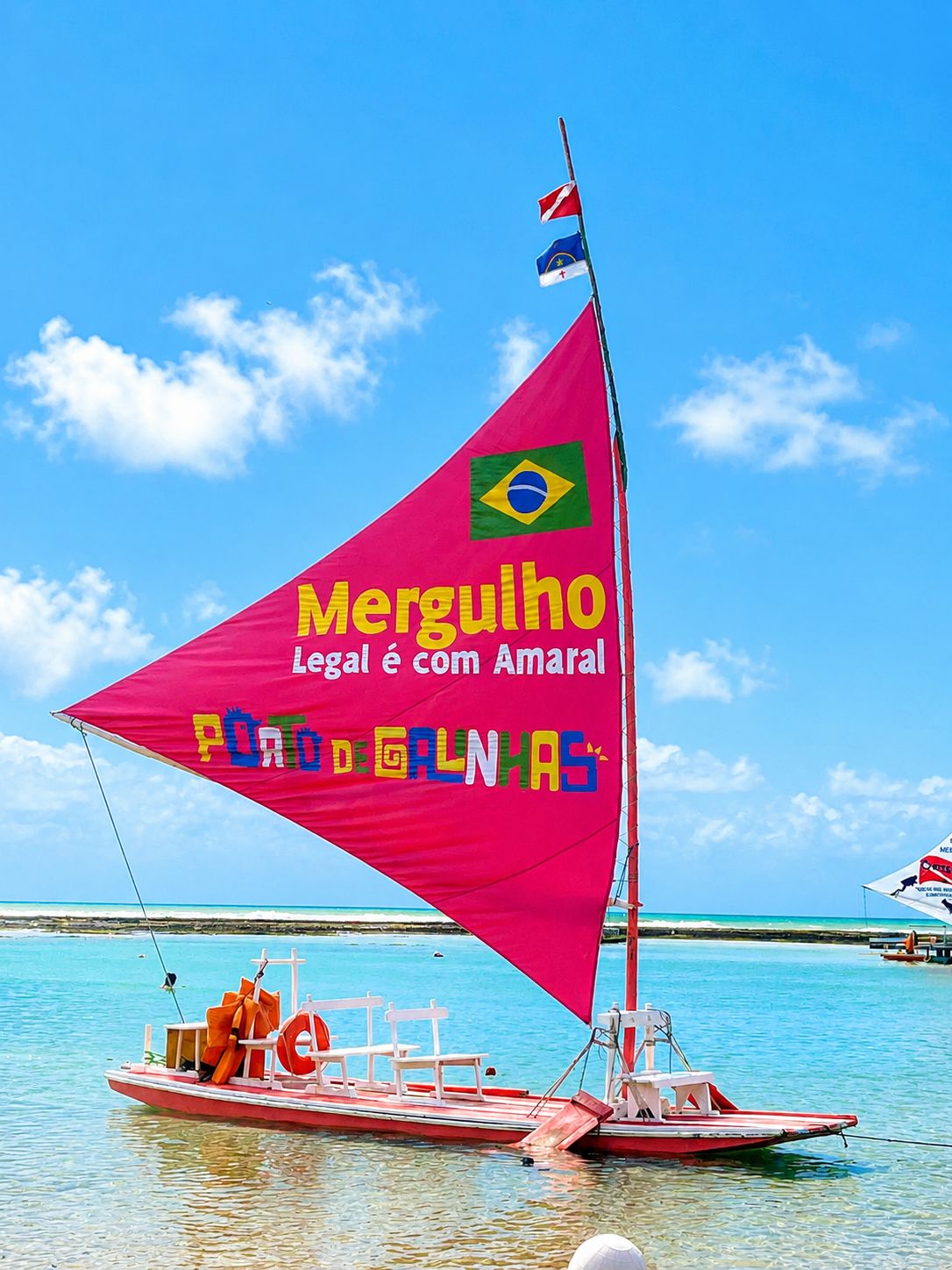 Jangada nas piscinas naturais de Porto de Galinhas